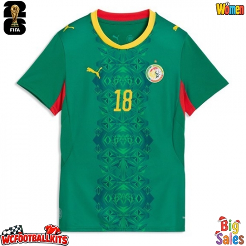 Senegal Ismaila Sarr #18 Replica Away Stadium Shirt for Women World Cup 2026 Short Sleeve